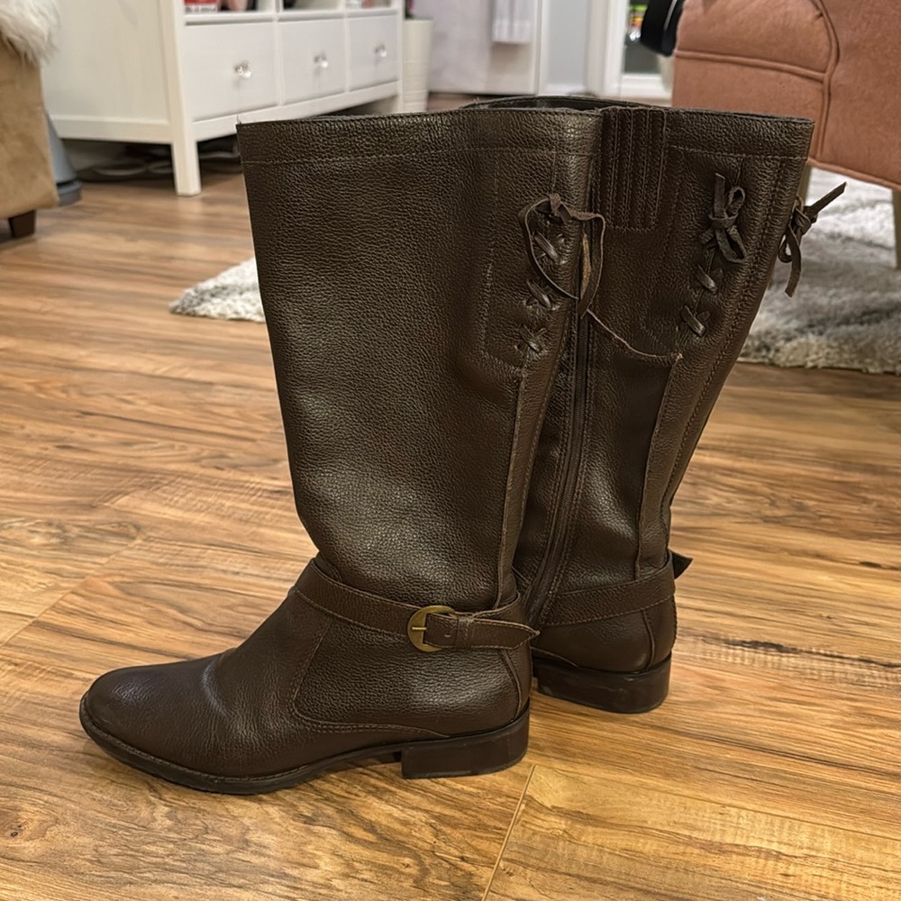 Naturalizer “Rancher” Brown Leather Riding Boots